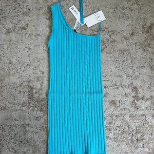 Zara Blue Asymmetrical Dress. Size S.